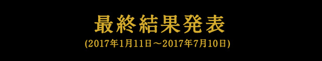 最終結果発表（2017年1月11日～2017年7月10日）